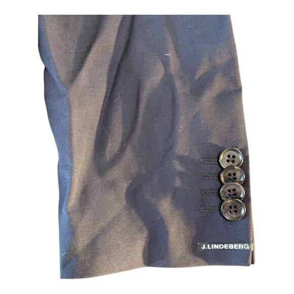 J Lindeberg Men's Navy Blue 2 Button Blazer Virgin Wool 48R - Picture 4 of 6